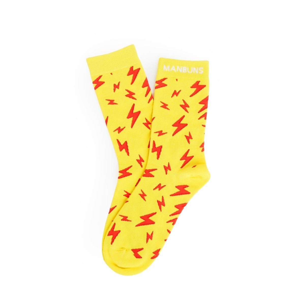 Men's Yellow and Red Lightning Bolt Briefs Underwear and Sock Set - MANBUNS Underwear & Socks Free Shipping