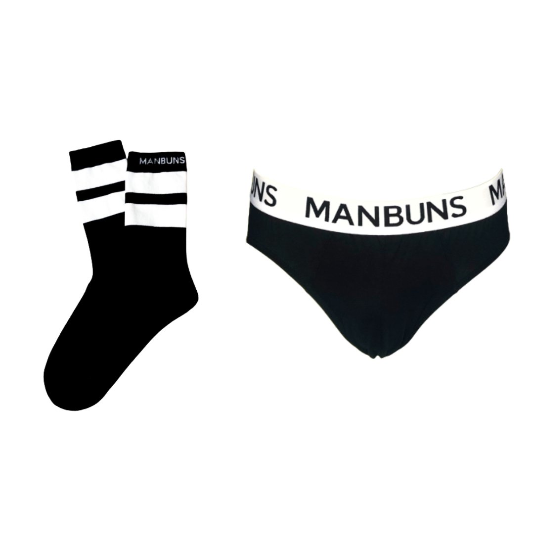 Men's Classic Black Boxer Trunk Underwear and Sock Set - MANBUNS Underwear & Socks Free Shipping