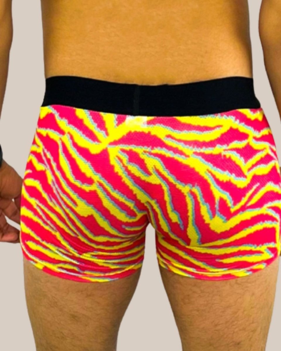 Men's Electric Zebra Boxer Trunk Underwear with Pouch - MANBUNS Underwear & Socks Free Shipping