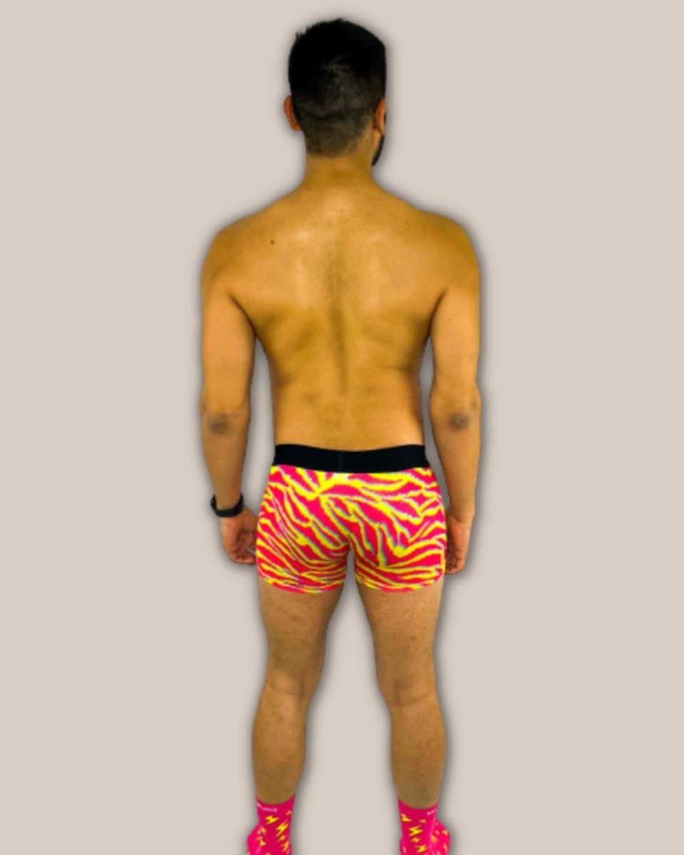 Men's Electric Zebra Boxer Trunk Underwear with Pouch - MANBUNS Underwear & Socks Free Shipping