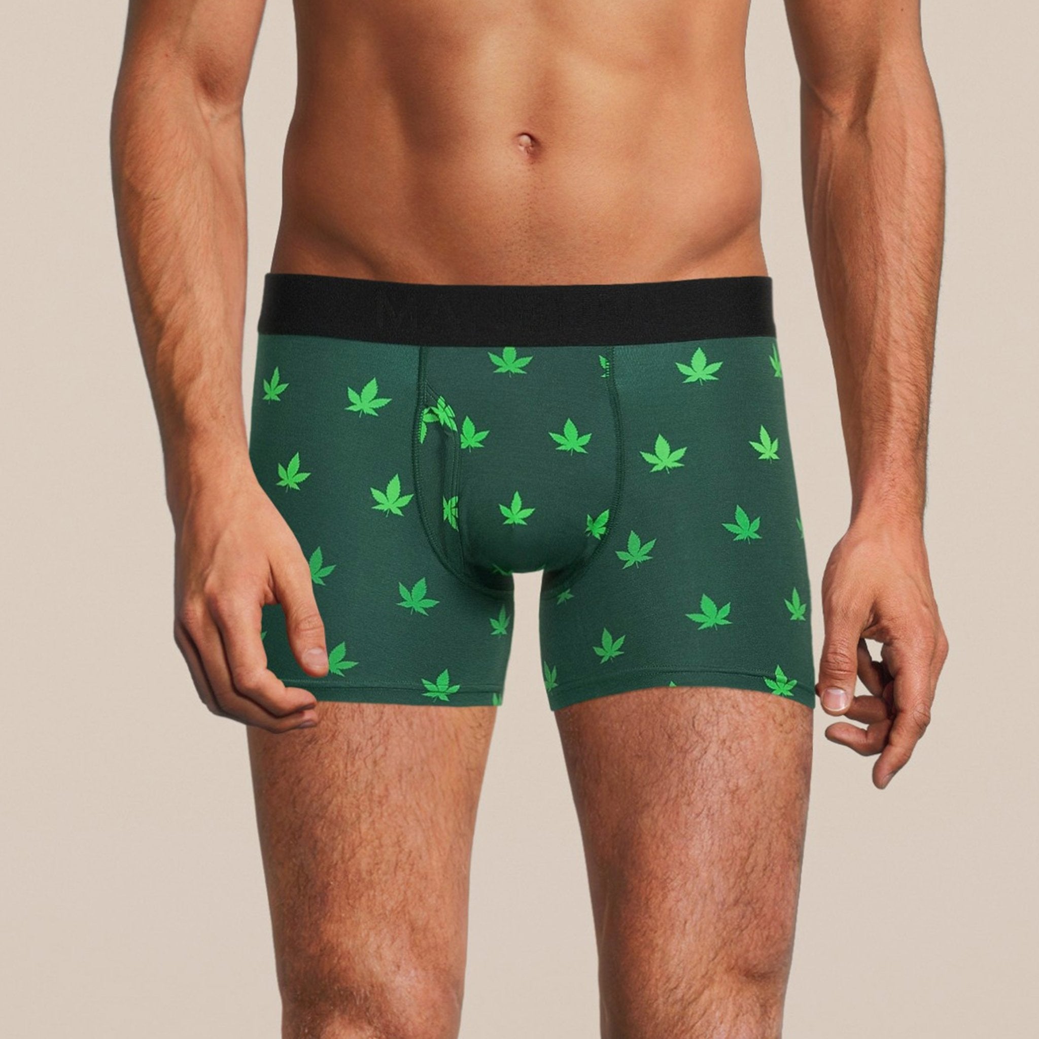 Men's 420 Cannabis Weed Boxer Trunks Underwear with Pouch – MANBUNS