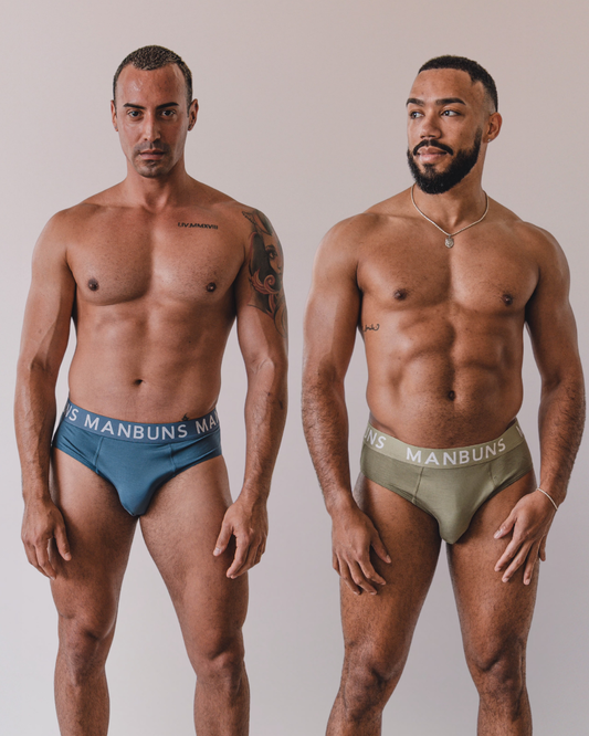 Color Your Confidence: Introducing MANBUNS’ New Olive Green & Steel Blue Briefs