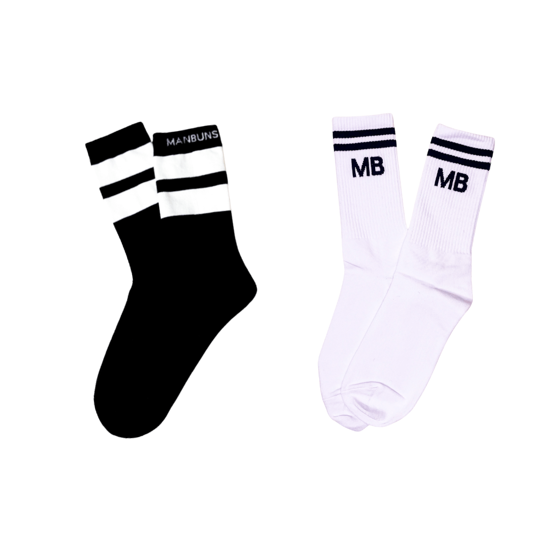 Classic Athleisure Unisex Crew Socks Bundle | 2 Pack - MANBUNS Underwear & Socks Free Shipping