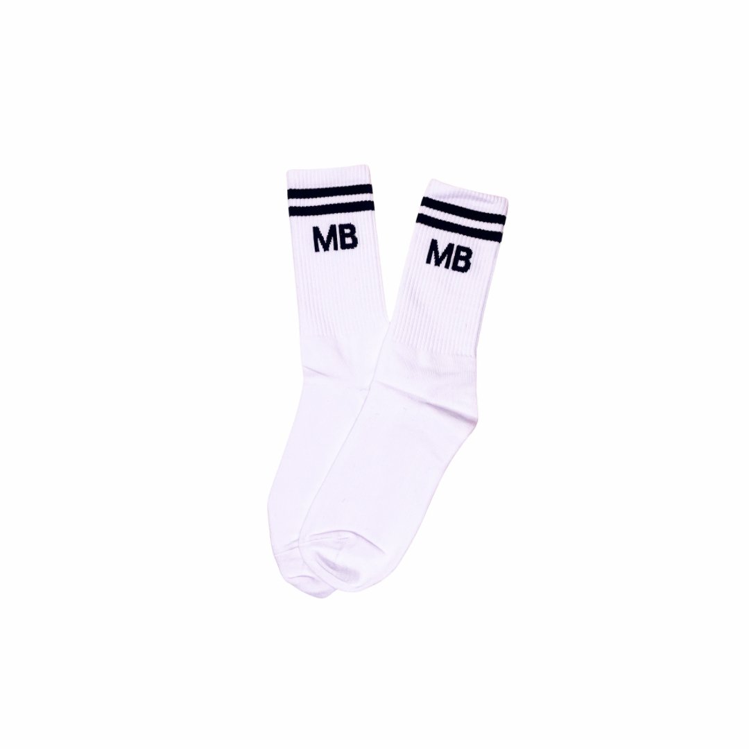 Classic White and Black Stripe Athleisure Unisex Crew Socks - MANBUNS Underwear & Socks Free Shipping