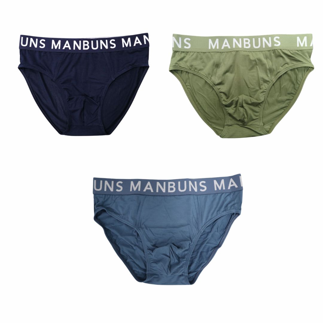 Men's Solid Brief Underwear with Pouch | 3 Pack