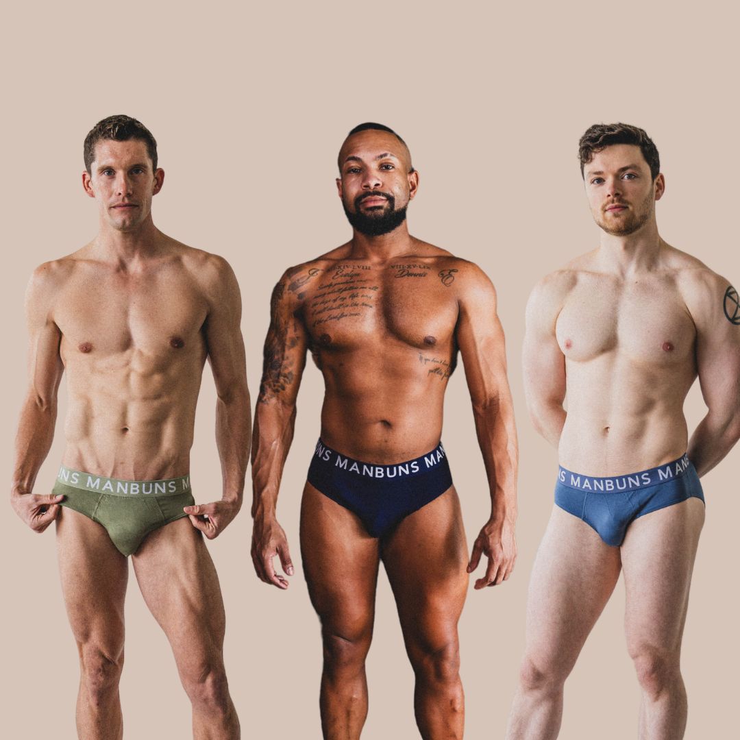 Men's Solid Brief Underwear with Pouch | 3 Pack