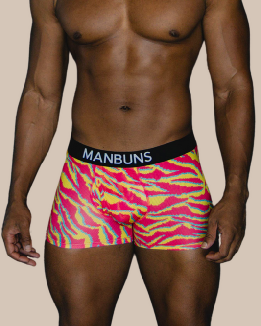 Men's Electric Zebra Boxer Trunk Underwear with Pouch