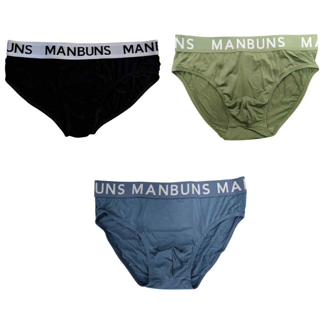 Men's Solid Brief Underwear with Pouch | 3 Pack