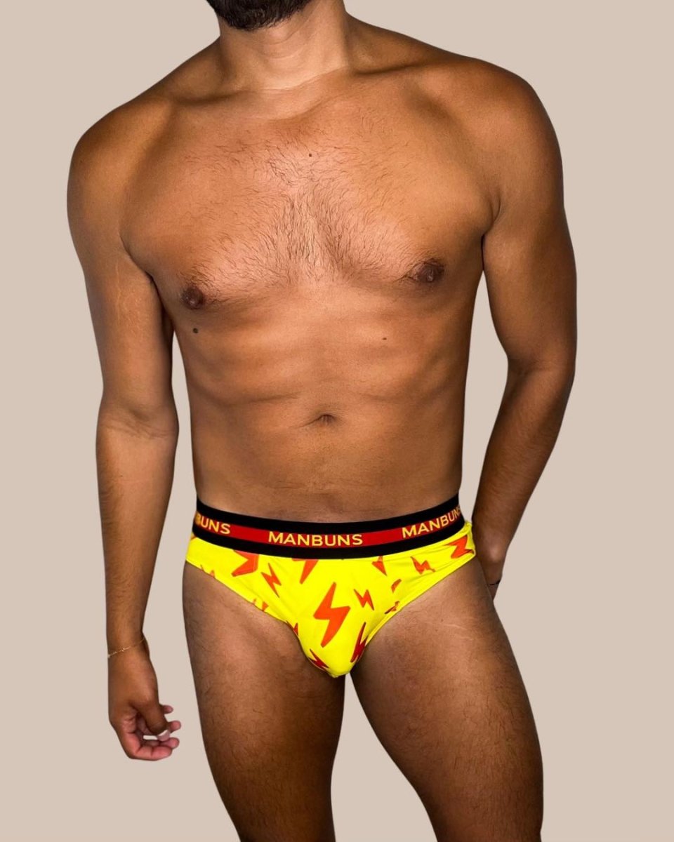 Men's Lightning Bolt Brief Underwear - MANBUNS Underwear & Socks Free Shipping