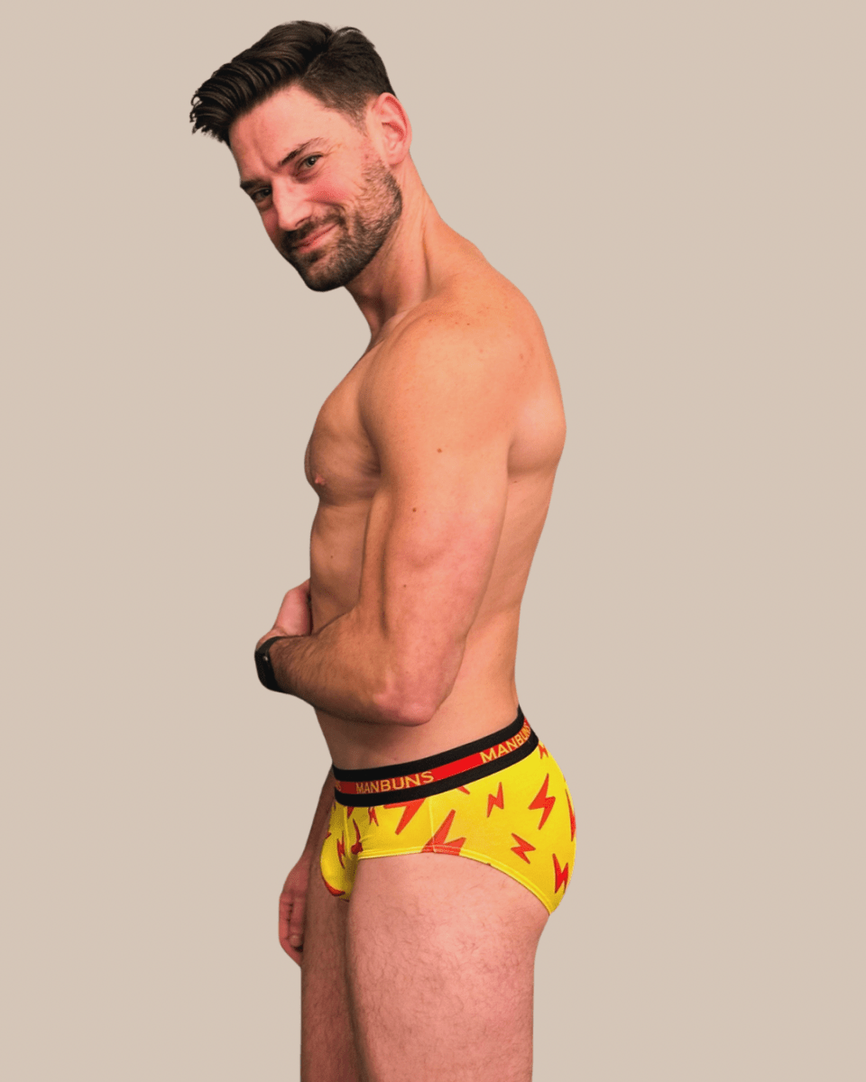 Men's Lightning Bolt Brief Underwear - MANBUNS Underwear & Socks Free Shipping