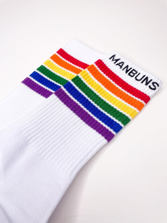 Pride Stripes LGBTQ Festival Unisex Crew Socks - MANBUNS Underwear & Socks Free Shipping