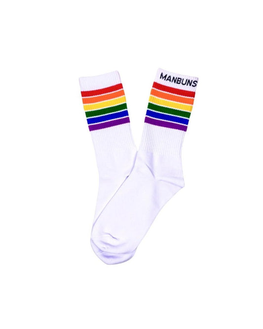 Pride Stripes LGBTQ Festival Unisex Crew Socks - MANBUNS Underwear & Socks Free Shipping