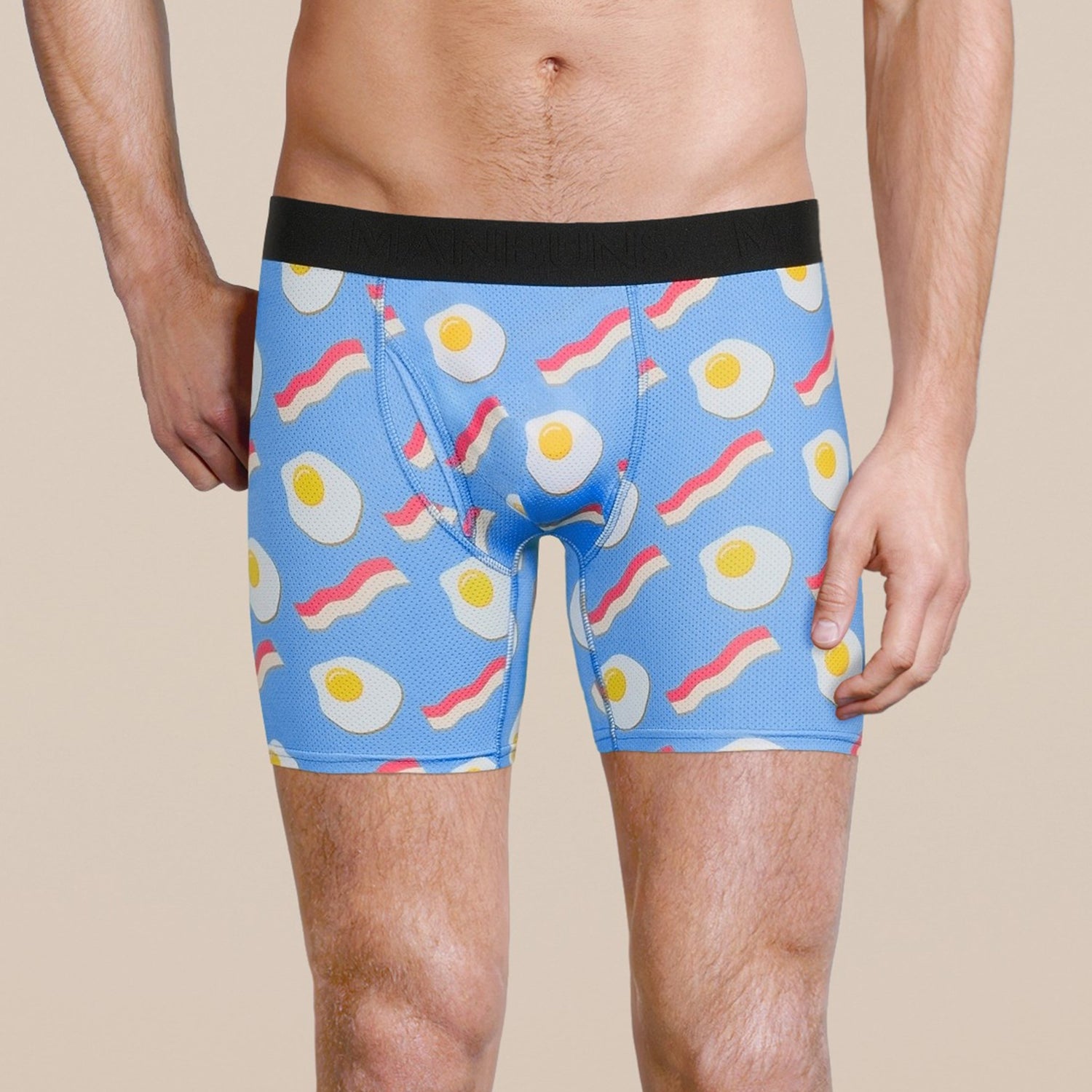 Men's Bacon and Eggs Boxer Brief Underwear - MANBUNS Underwear & Socks Free Shipping