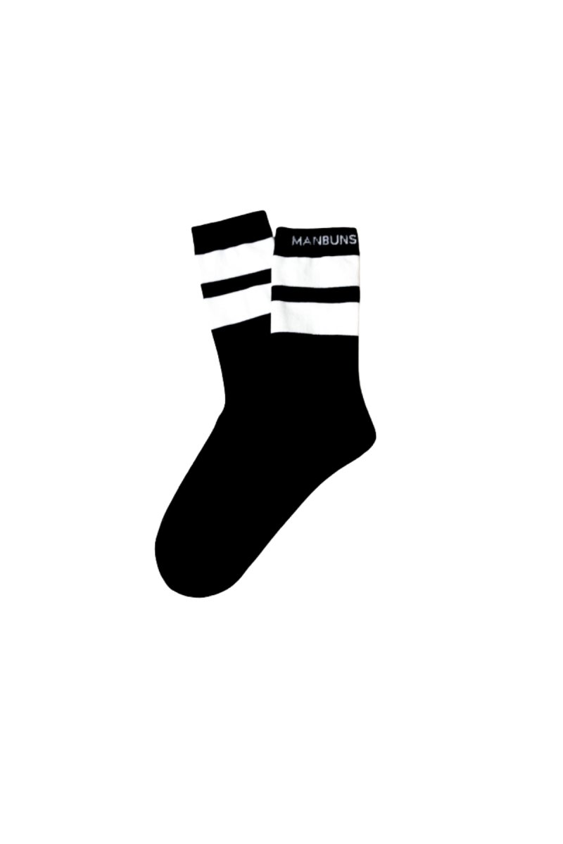 Classic Black and White Stripes Unisex Crew Socks - MANBUNS Underwear & Socks Free Shipping