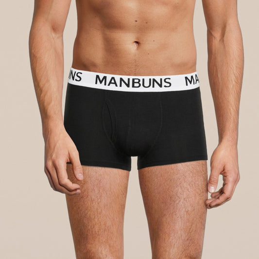 Men's Classic Black Boxer Trunk Underwear - MANBUNS Underwear & Socks Free Shipping