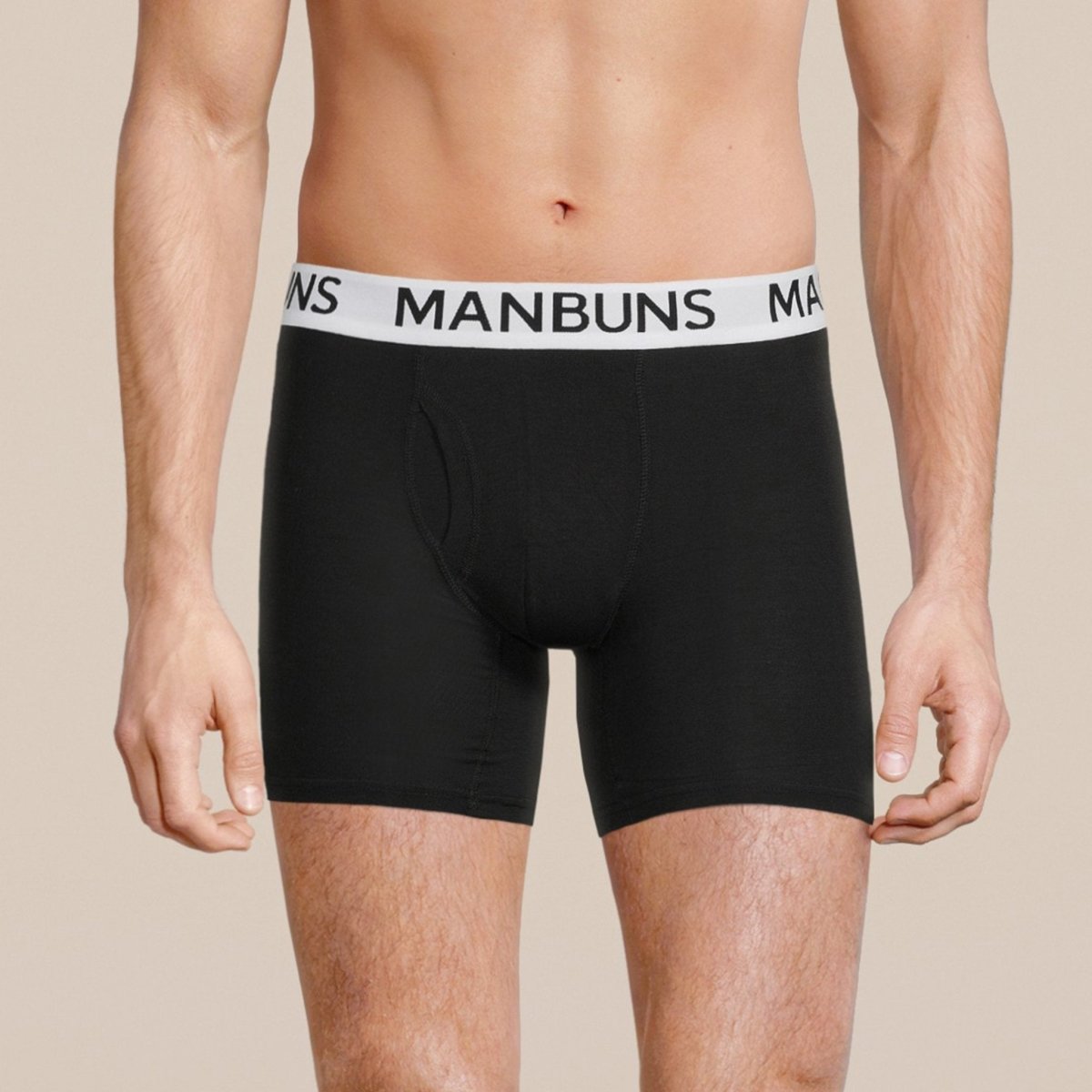 Men's Classic Black Boxer Brief Underwear with Pouch - MANBUNS Underwear & Socks Free Shipping