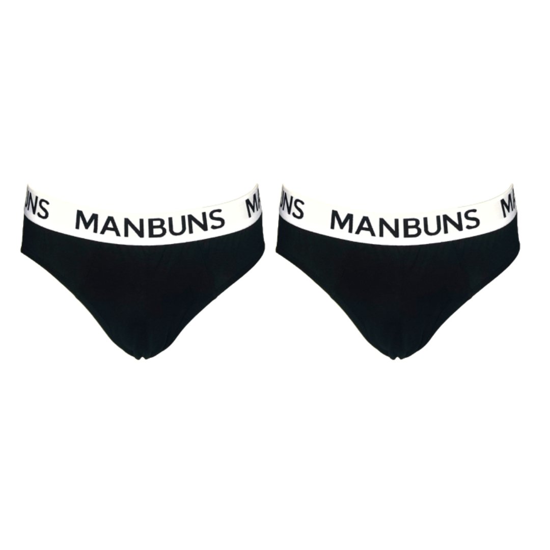 Men's Classic Black Brief Underwear | 2 Pack - MANBUNS Underwear & Socks Free Shipping