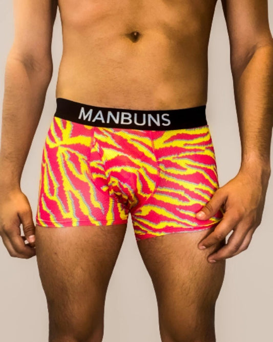 Men's Electric Zebra Boxer Trunk Underwear with Pouch - MANBUNS Underwear & Socks Free Shipping