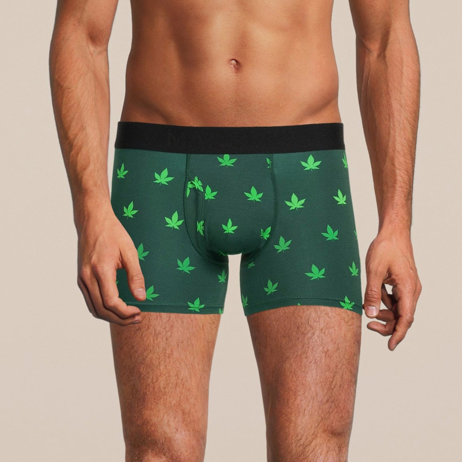 Men's 420 Cannabis Weed Boxer Trunks Underwear with Pouch – MANBUNS