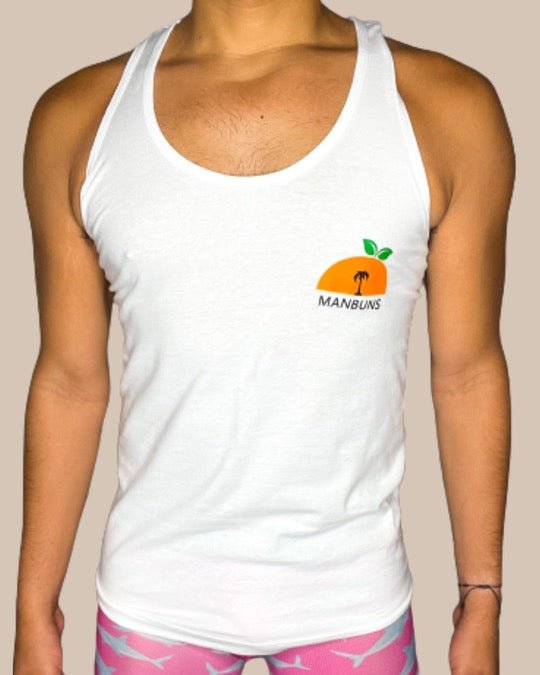Unisex White Sun's Out Buns Out Summer Tank Top - MANBUNS Underwear & Socks Free Shipping